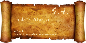 Izsák Alexia névjegykártya